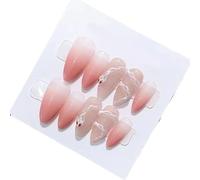 Polvo degradado for uñas con diseño de serpiente, diseño de almendras desmontable en 3D, uñas postizas reutilizables(XS)