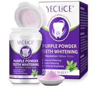 Polvo Dental Morado, polvo mineral para reparación de dientes, pasta de dientes en polvo, neutraliza los tonos amarillos, aliento fresco, fortalece los dientes y las encías, apoya la salud bucal, 50g