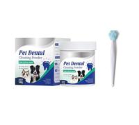 Polvo Dental Natural Contra, Cleaning Dental Powder, Cuidado Bucal, Limpia en Profundidad, Reduce la Acumulación de Sarro, Elimina el mal Aliento de Forma Suave y Eficaz, Para uso en Gatos y Perros