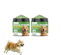 Polvo dental para perros para la limpieza dental, polvo para el cuidado dental de perros, polvo para limpieza dental sin cepillo, control de placa y sarro con probióticos, sabor a menta. (2 Cajas)