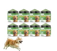Polvo dental para perros para la limpieza dental, polvo para el cuidado dental de perros, polvo para limpieza dental sin cepillo, control de placa y sarro con probióticos, sabor a menta. (8 Cajas)