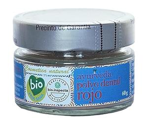 Polvo Dental Rojo Bio Ayurveda 60g | Higiene Bucal Natural | Blanqueador y Fortalecedor de Encías | Sin Flúor ni Químicos | Vegano