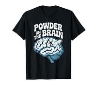 Polvo En El Cerebro Retro Esquiador Ilustración Esquí Cita Camiseta