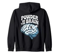 Polvo En El Cerebro Retro Esquiador Ilustración Esquí Cita Sudadera con Capucha