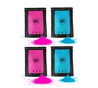 POLVO HOLI - Pack Baby Shower 4 Bolsas de 100gr - Revela el Sexo del bebé. (Azul y Rosa)