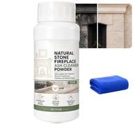 Polvo limpiador de chimenea de piedra 110g, removedor de hollín de ceniza natural para abrigos de piedra y chimeneas de ladrillo, polvo aclarador no abrasivo para superficies (1PCS)
