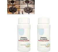 Polvo limpiador de cocina súper fuerte, potente limpiador de polvo multiusos para el hogar, multifuncional y fuerte, limpiador de cocina de acero inoxidable (110 g, 2 unidades)