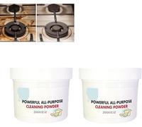 Polvo limpiador de cocina súper fuerte, potente limpiador de polvo multiusos para el hogar, multifuncional y fuerte, limpiador de cocina de acero inoxidable (250 g, 2 unidades)