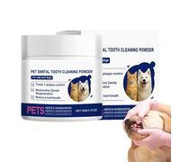 Polvo para dientes de perro, limpiador de dientes de gato, 40 g, ambientador de aliento de mascotas, pasta de dientes para perros, para higiene, cepillo de boca de cachorro, viajes familiares, viajes