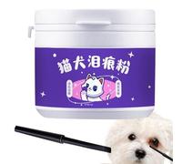 Polvo para manchas de lágrimas: los ojos de las mascotas, mezcla de pelo suave, polvo de pincel fino, solución suave para pelaje | Adecuado para el aseo de perros y gatos. Limpieza de ojos
