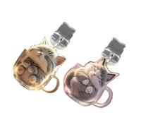 Polvo Plug Charm - 3.5x3x0.1cm gato acrílico impermeable Dustproof Protector | 2-Piece Dust Plug Charm Tipo C | For Tablet Laptop Keychain Interior Daily Work Travel Office Gym School