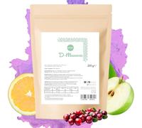 Polvo puro de D-manosa de 250 g con cuchara medidora - 125 días de existencia - sin aditivos, calidad alemana, alta dosis, bien soluble, vegano, sin ingeniería genética | Nutritec