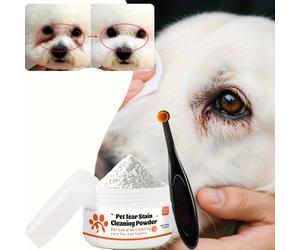 Polvo removedor de manchas de lágrimas para mascotas, fórmula de planta de , juego de , limpiador universal para el área de para perros y gatos, eliminación de manchas de lágrimas, no irritante