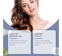 Polvo voluminizador absorbente de grasa para cabello graso: fórmula ligera y no grasa, diseño compacto, perfecto para uso diario.