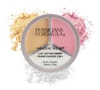 Polvos fijadores 3 en 1 Mineral Powder Wear de Physicians Formula para maquillaje facial, reduce el brillo y aclara el rostro | Probado por derma