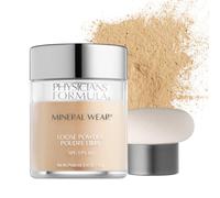 Polvos sueltos sin talco Mineral Wear de Physicians Formula, transl cidos y ligeros. Probados por dermat logos. Cl nicamente probados.