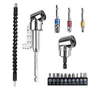 POLXLMOFXO Destornillador de ángulo derecho recto eje flexible Extensión taladro, adaptador zócalo impacto 3pcs, bits destornillador 10pcs