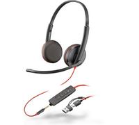 POLY Auriculares Blackwire 3225 estéreo USB-C + conector de 3.5 mm + adaptador USB-C/A (paquete)