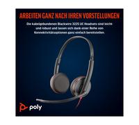 Poly Auriculares estéreo Blackwire 3225 USB-C + Conector de 3