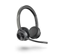 Poly - Auriculares inalámbricos Voyager 4320 UC (Plantronics) - Auriculares con micrófono de brazo - Se conectan a PC/Mac con el adaptador Bluetooth USB-C y a celulares a través de Bluetooth