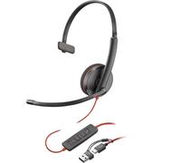 Poly Blackwire 3210 Auriculares monaural USB-C + adaptador USB-C/A (paquete)