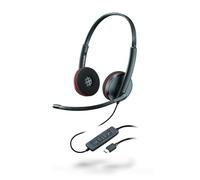 Poly blackwire 3220 stereo usb-c negro headset +usb-c a adapter (bulk) (209745-104)