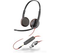 Poly Blackwire 3225 Auriculares Estéreo USB-C/USB-A/Jack 3.5mm Negros