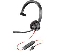 Poly Blackwire 3310 Auricular Monoaural con Micrófono USB Negros