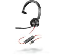 POLY Blackwire 3310 Auriculares Alámbrico Diadema Oficina/Centro de llamadas USB Tipo C Negro
