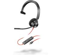 Poly / Plantronics Poly Blackwire 3310 USB-C + Adaptador USB-C/A Auriculares profesionales con auricular giratorio 180° y conectividad mejorada con cable USB-C y
