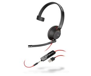 POLY Blackwire 5210 Auriculares Alámbrico Diadema Oficina/Centro de llamadas USB tipo A Negro