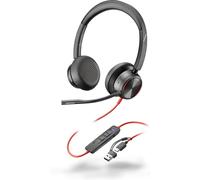 POLY Blackwire 8225 Stereo Microsoft Teams Certified USB-C Headset +USB-C/A Adapter Alámbrico Diadema Oficina/Centro de llamadas USB Tipo C Negro