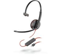 POLY Blackwire C3210 Auriculares Alámbrico Diadema Llamadas/Música USB Tipo C Negro, Rojo