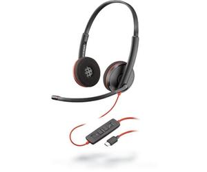 POLY Blackwire C3220 Auriculares Alámbrico Diadema Llamadas/Música USB Tipo C Negro, Rojo