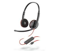 Plantronics POLY Auriculares diadema Blackwire 3220 USB-C para oficina/centro llamadas Negro/Rojo