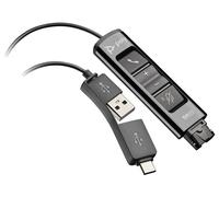 Poly Cable Poly DA85 Adaptador de audio QD a USB -A/USB - C para PC con botones de control integrados