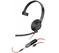 POLY Cuffie monoaurali Blackwire 5210 con connettore USB-C + spina da 3,5 mm + adattatore USB-C/A