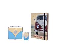 Poly - Estuche para mechero y paquete de cigarrillos, diseño de VW Volkswagen, color azul y gris