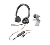 Poly Kit Poly Studio P5 + Blackwire 3325 USB-A Kit audiovisual compuesto por webcam y auricular con conexión USB y Jack 3,5 mm- ideal para