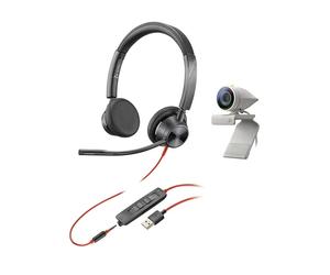 Poly Kit Poly Studio P5 + Blackwire 3325 USB-A Kit audiovisual compuesto por webcam y auricular con conexión USB y Jack 3,5 mm- ideal para