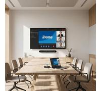 Poly Medium Room BYOD Kit iiyama 65" 4K Kit BYOD para salas medianas con barra de vídeo Poly, pantalla profesional iiyama 65" 4K y soporte de pared.