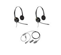 Poly Pack 2 Plantronics EncorePro HW520 + Cable Y doble escucha Auriculares con cable ligeros y ergonómicos con micrófono antirruido, además de un cable en