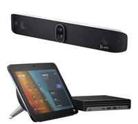 Poly Pack Poly Studio G9 Plus + Studio V72 para salas grandes Barra de vídeo 4K de doble sensor, tablet táctil y mini PC HP: ¡transforma rápidamente tus
