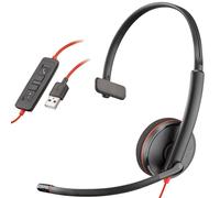 Poly Plantronics Blackwire 3210 USB Auriculares con cable USB, mono y profesional ideal para no perder el contacto con su entorno