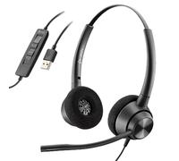 Poly Plantronics EncorePro 320 USB-A Auricular ligero USB-A, tecnología SoundGuard y reducción de ruido ideal para call centers y atención al cliente