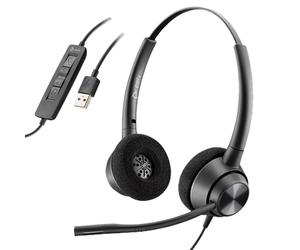 Poly Plantronics EncorePro 320 USB-A Auricular ligero USB-A, tecnología SoundGuard y reducción de ruido ideal para call centers y atención al cliente