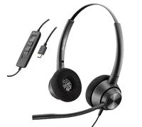 Poly Plantronics EncorePro 320 USB-C Auricular ligero USB-C con tecnología SoundGuard y reducción de ruido ideal para teléfonos fijos