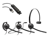 Poly Plantronics EncorePro HW540 Digital Auricular PC de alta gama con calidad de sonido superior, incluye 3 sujeciones - ideal para usuarios versátiles