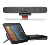 Poly / Plantronics Pack Poly Studio G9 Plus + Studio R30 para salas pequeñas Barra de vídeo 4K con procesamiento de IA, tablet táctil y mini PC HP: ¡transforma tus