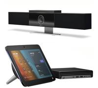 Poly / Plantronics Poly Studio G9 Plus + Pack Poly Studio para salas pequeñas Barra de vídeo 4K con vista panorámica, tablet táctil y mini PC HP: ¡implementa salas de